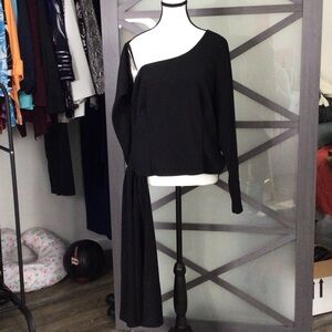 FTF Black One-Shoulder Top